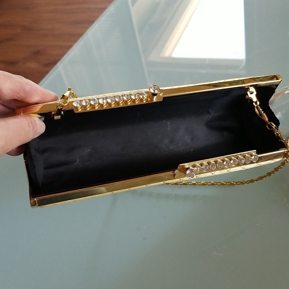 Joymax Retro Metallic Gold Rhinestone Bag - Picture 2 of 11